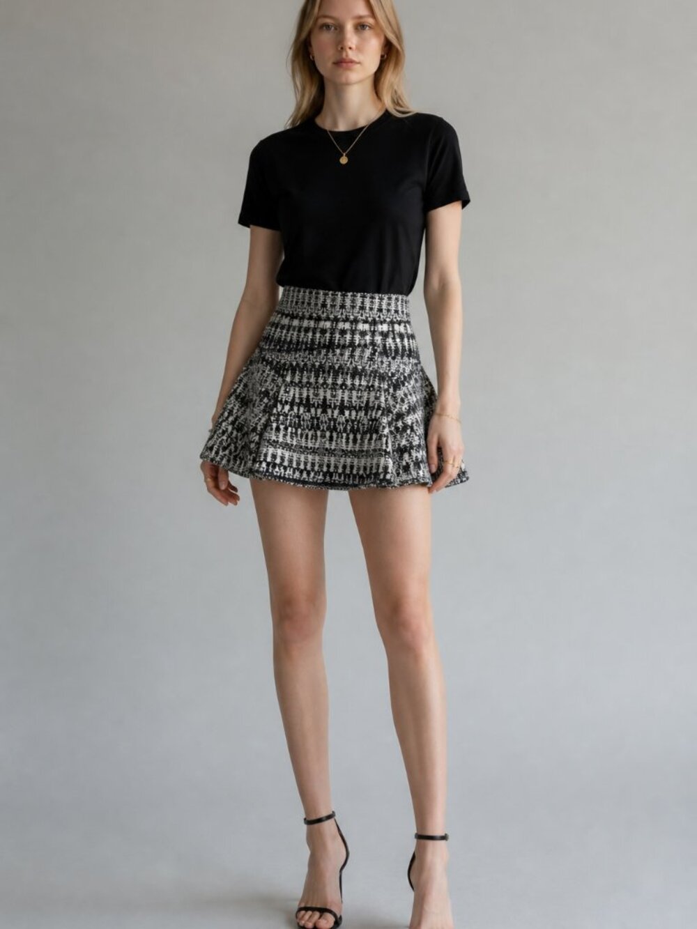 Derek Lam 10 Crosby Mini Skirt Skater Tweed Weave Size 4‎